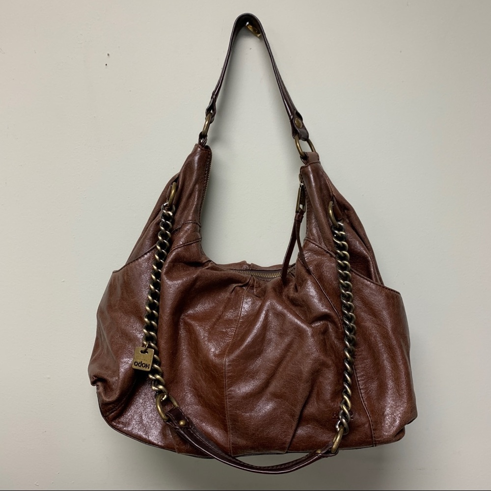Hobo Brown Leather Sling Crossbody Purse B1-1102